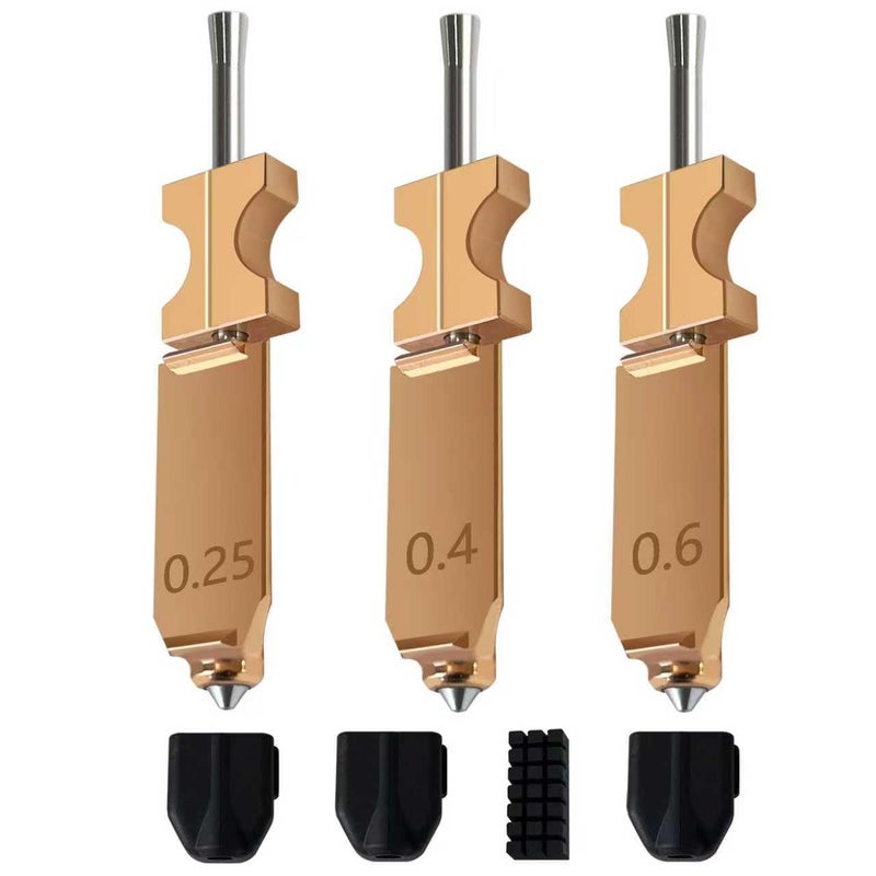 HzdaDeve 3PK Upgraded 0.25MM 0.4MM 0.6MM Hotend Kit for Flashforge AD5X Quick-Detachable Nozzle Extruder Quick Release Nozzle Heater Block Throat Tube with Extra 3PK Silicone Cover 1PK Nozzle Brush - Image 1